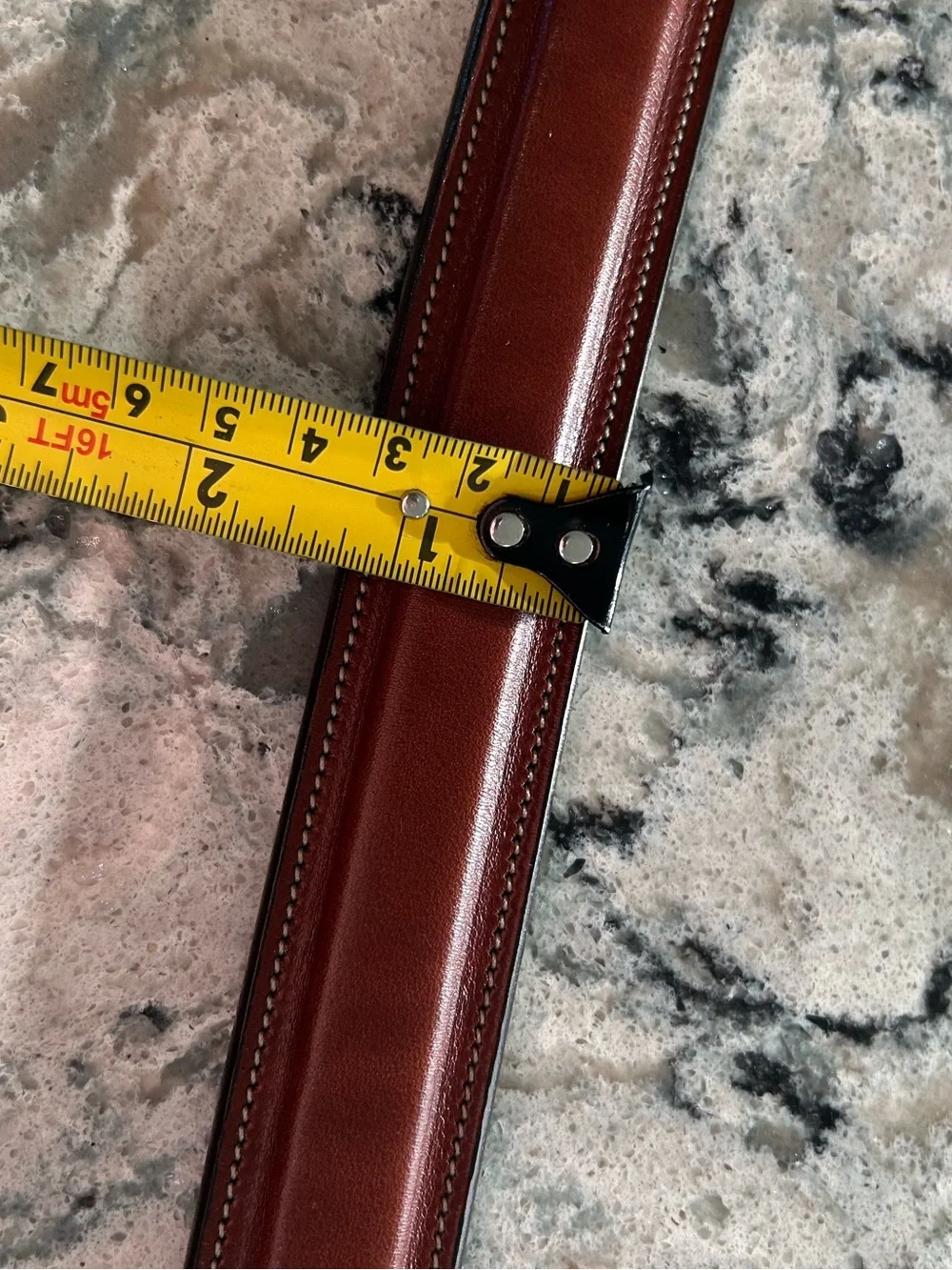 HANKS BELTS Leather Belt MENS 1.25” Width English Bridle Saddle Brown USA 46
